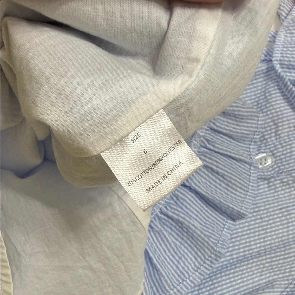 Stitchy Fish Blue Sleeveless Kids Dress with Red Apples - Picture 12 of 12